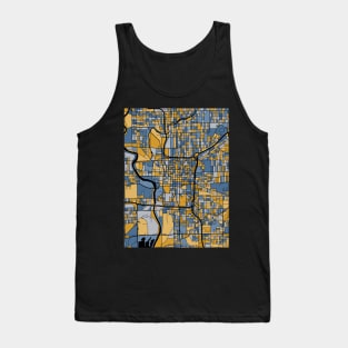 Indianapolis Map Pattern in Blue & Gold Tank Top